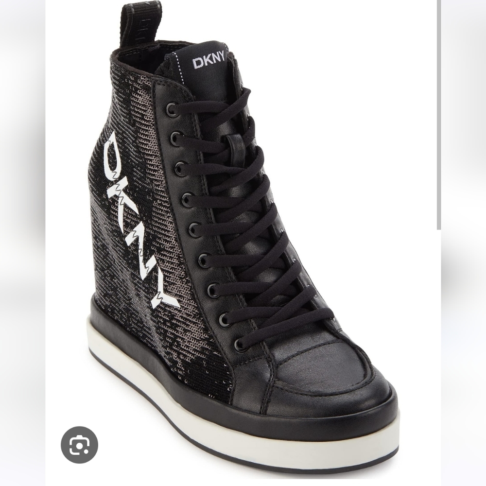 DKNY Sophie wedge sneaker sequin 7
